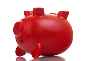 Piggy Bank Going Belly Up Representing Lost Savings