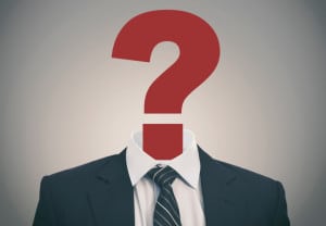 Business man with a question mark in place of head sugesting confusion.