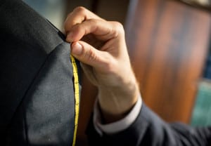 Measurement of chest for a suit fitting