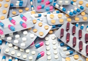 packs of pills and capsules
