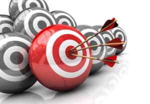 abstract 3d illustration of right target concept